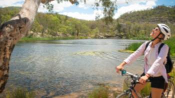 Fran by Dunns Swamp on bike 2,Tim Charody Discover quintessential Australian scenery at Wollemi National Park