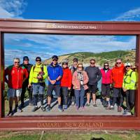 The end of the Alps to Ocean cycle trail at Oamaru