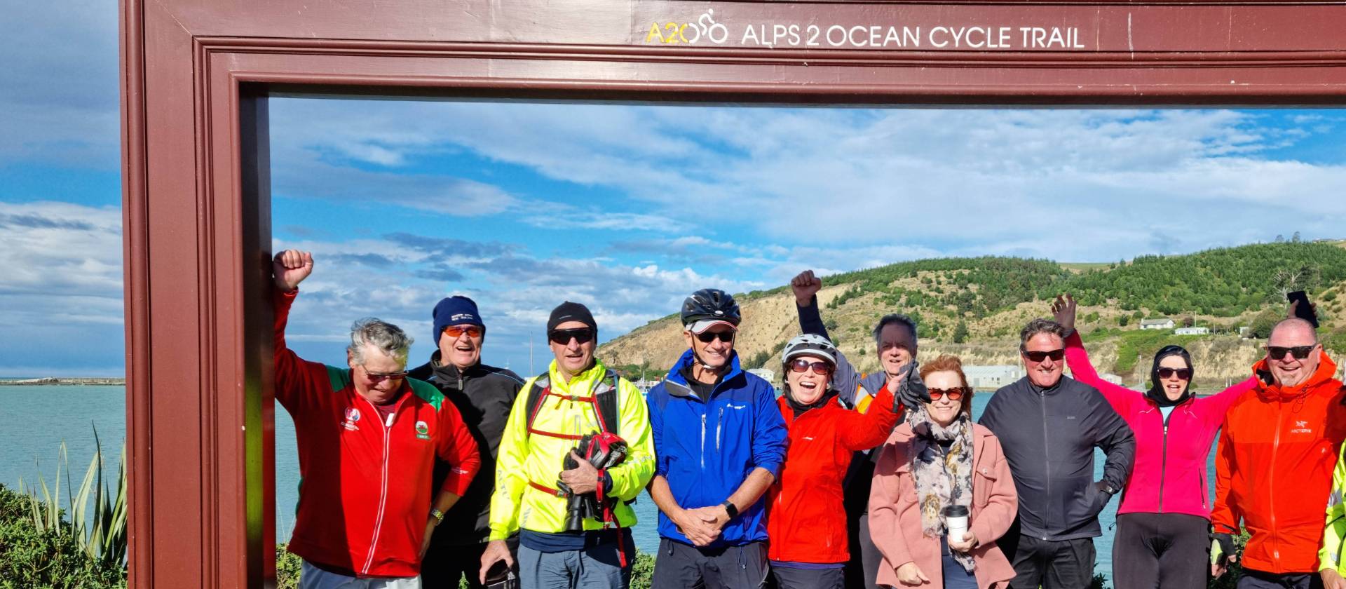 The end of the Alps to Ocean cycle trail at Oamaru