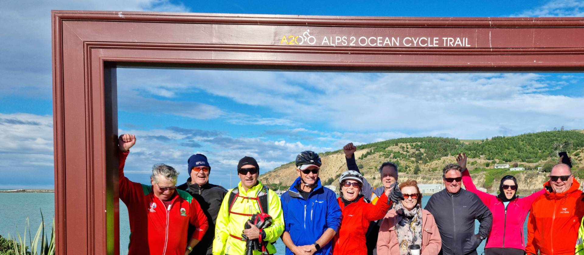 The end of the Alps to Ocean cycle trail at Oamaru