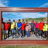 The end of the Alps to Ocean cycle trail at Oamaru