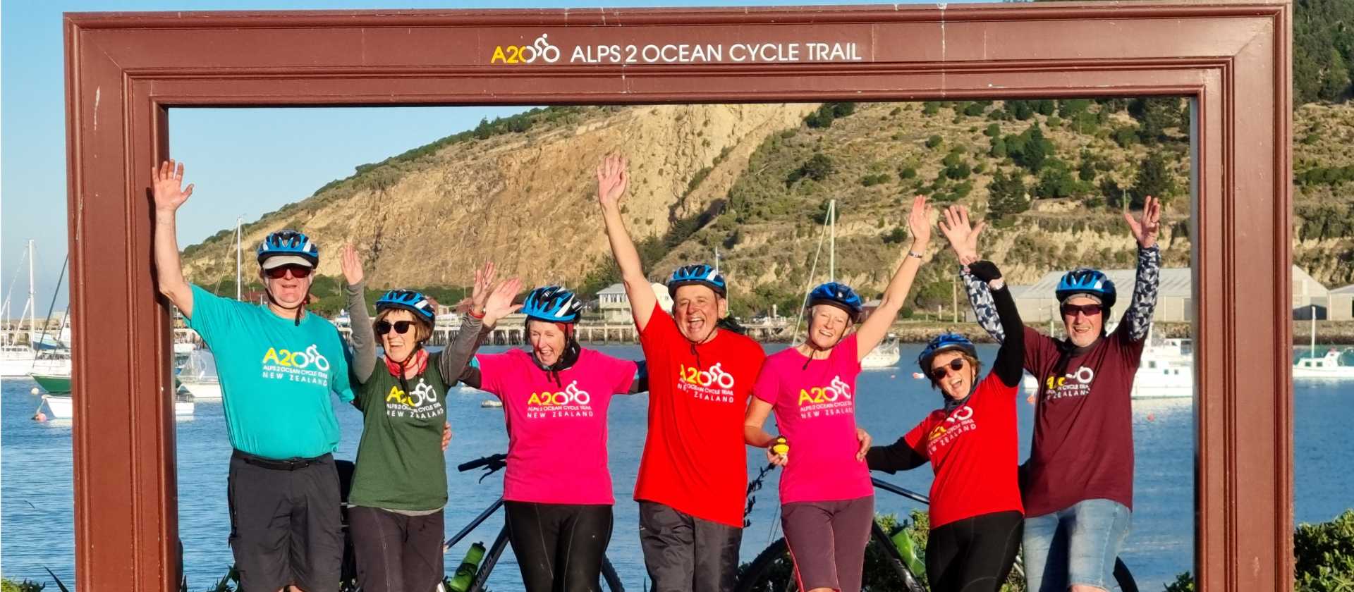 The end of the Alps to Ocean cycle trail at Oamaru