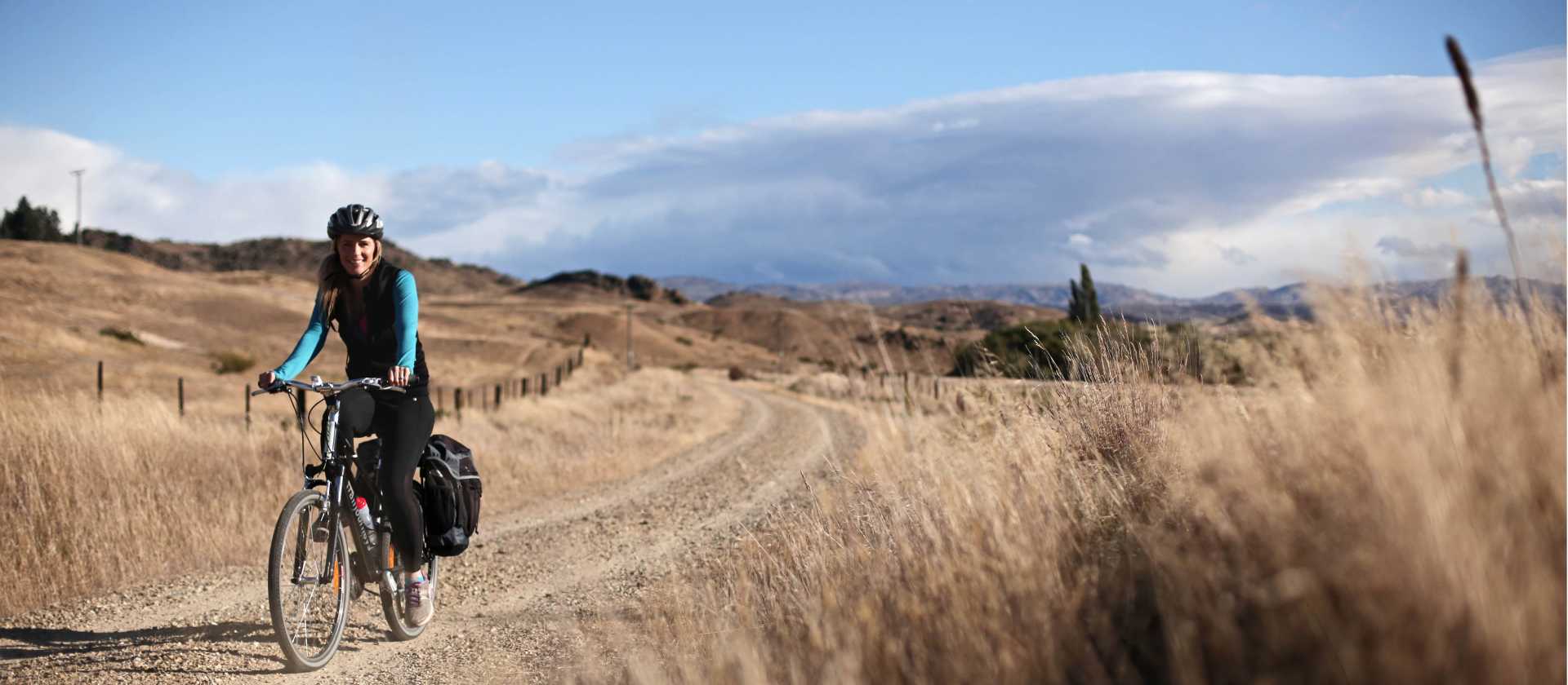 Cycling self guided along the Otago Rail Trail