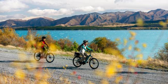 Lake Tekapo start on the Alps 2 Ocean Cycle Trail