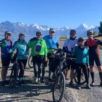 Happy cyclists on the Alps to Ocean trail