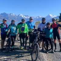 Happy cyclists on the Alps to Ocean trail