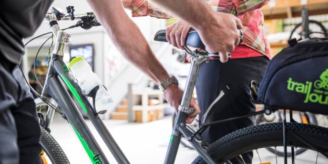 Bike fitting at the Trail Journeys Depot