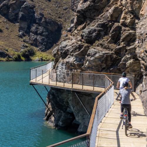 Cyclists riding the board walk