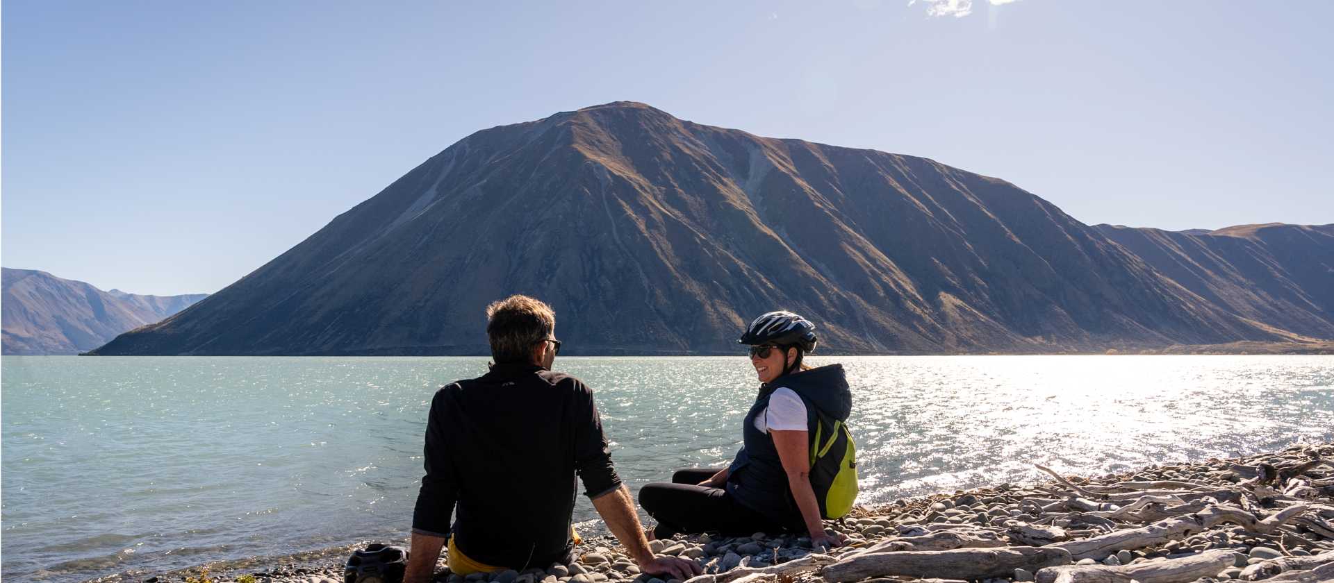 Enjoying the stunning Lake Ohau Lodge on the Alps to Ocean Cycling trail. | Clare Toia-Bailey