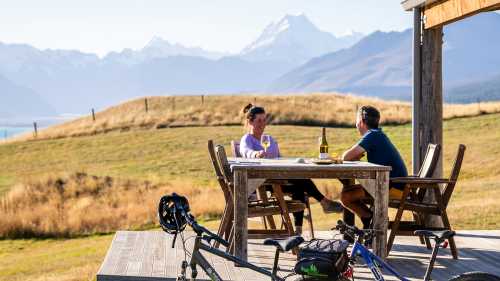 Enjoying the stunning Lake Ohau Lodge on the Alps to Ocean Cycling trail. | Clare Toia-Bailey