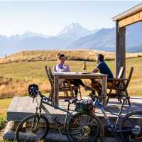 Enjoying the stunning Lake Ohau Lodge on the Alps to Ocean Cycling trail. | Clare Toia-Bailey