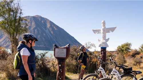 Enjoying the stunning Lake Ohau Lodge on the Alps to Ocean Cycling trail. | Clare Toia-Bailey