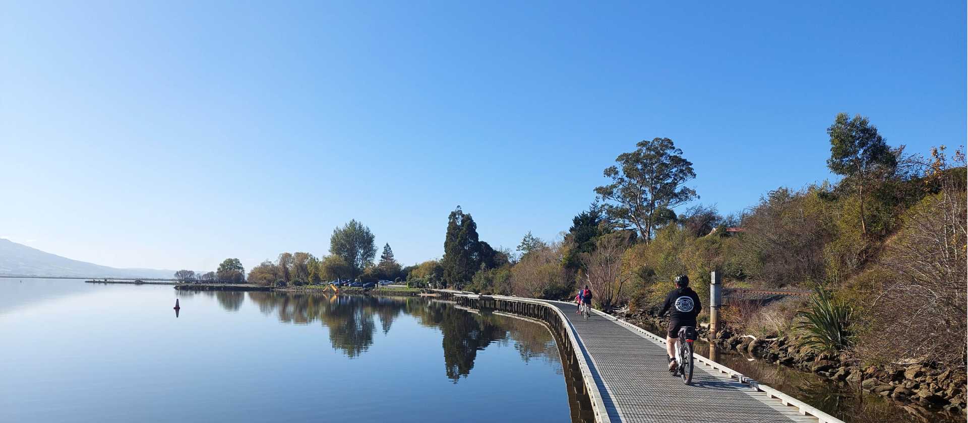 Elevated boardwalk alongside beautiful Lake Waihola | Rebecca Thomas