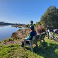 Taking in the views alongside Lake Waihola | Rebecca Thomas