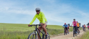 Group of cyclists riding Otago Rail Trail | DunedinNZ